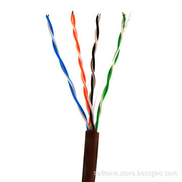 Networking Cable for Cat5e UTP Twisted Pairs, with Solid Conductor Gray and 24AWG Copper Diameter